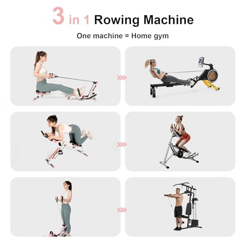 Foldable Rowing Machine with LED Monitor U49342