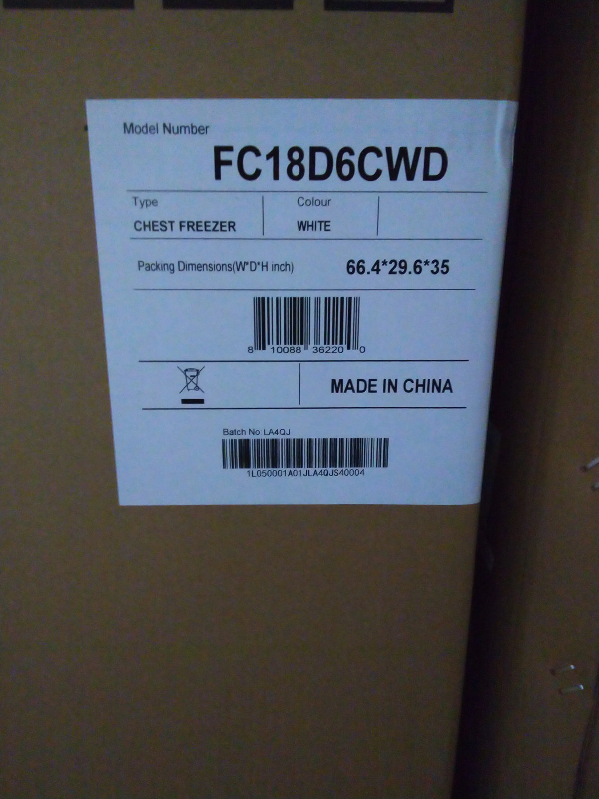 White 17.7 Cu Ft Convertible Chest Freezer or Fridge with Caster Wheels N8137