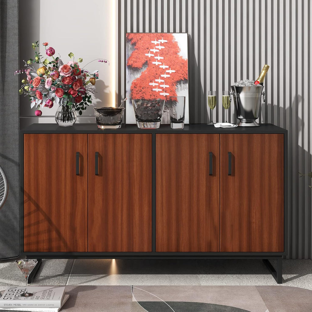 Grey Wood Console Table with 2 Adjustable Shelf I996