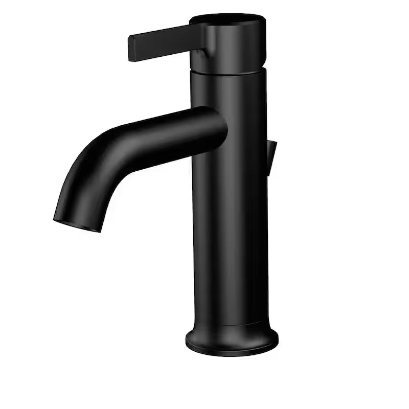 Single-Handle Single-Hole Matte Black Bathroom Faucet X157165