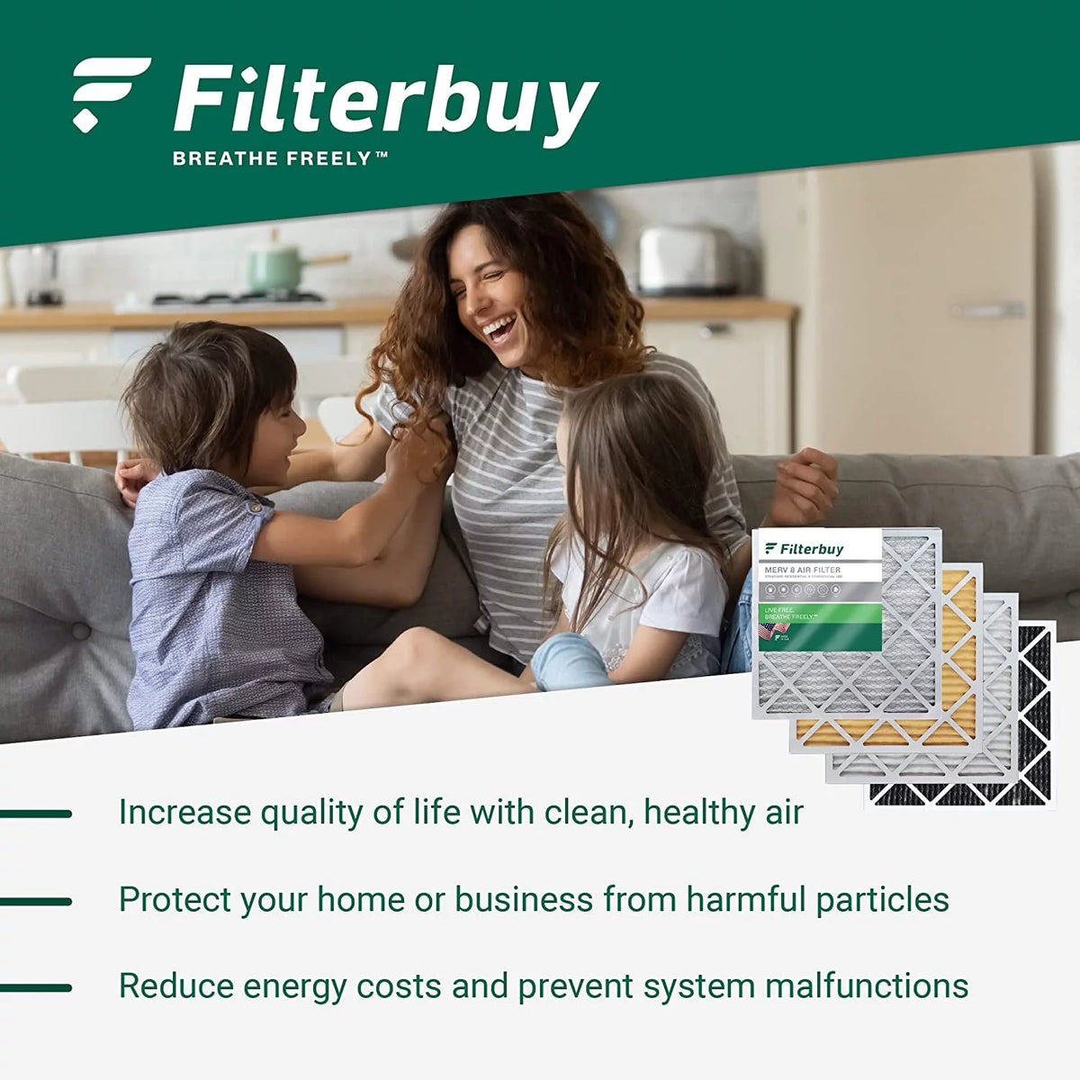 20x25x5 MERV 13 Pleated HVAC Air Filters (3-Pack) S1060