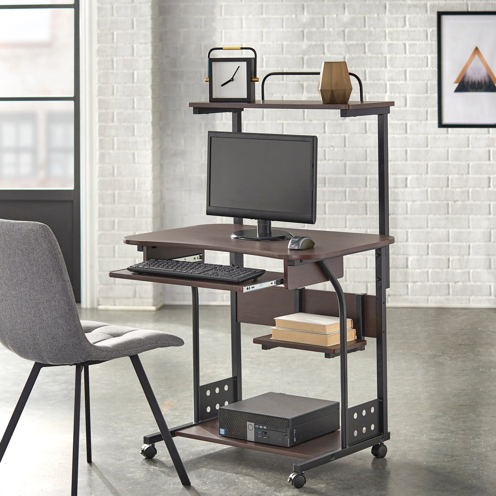 Espresso Mobile Computer Desk N97145
