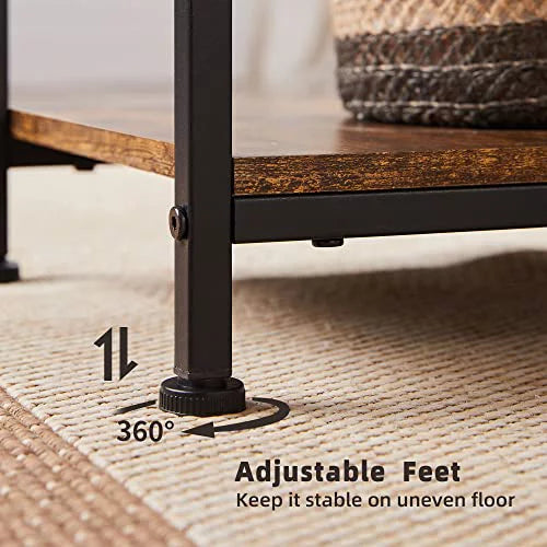 Small Side Table Set of 2, 3-Tier End Table Nightstand with Storage Shelf R70408