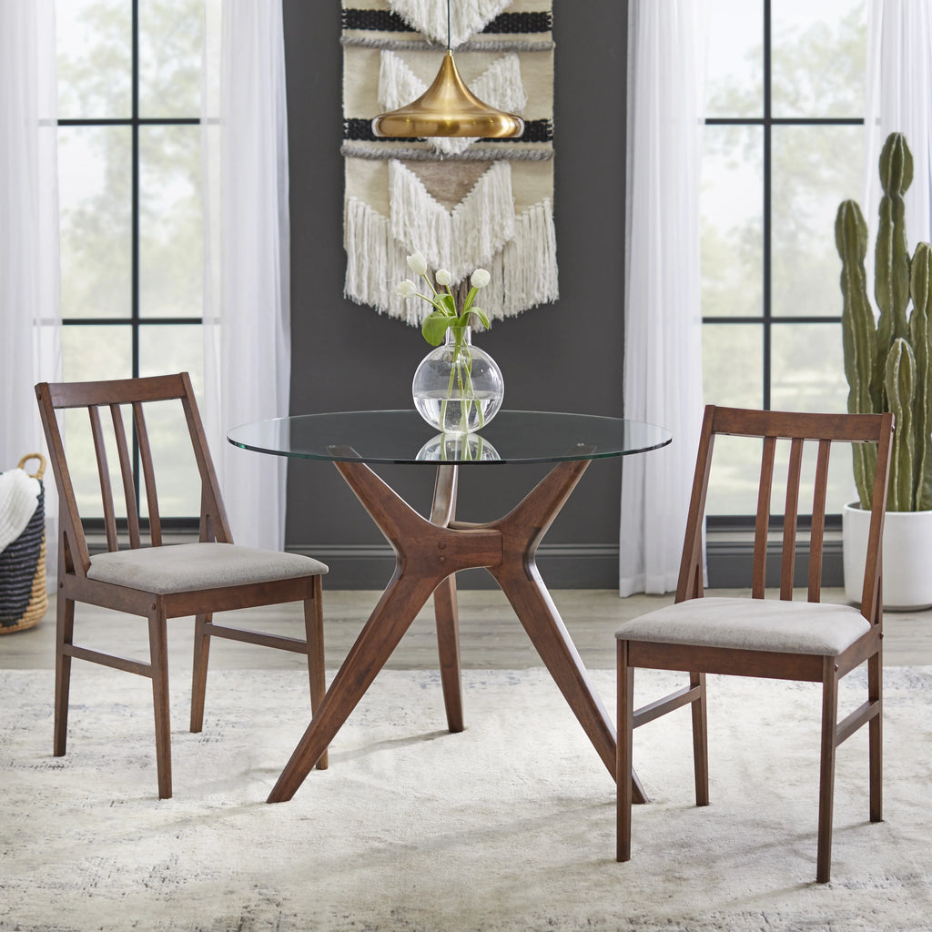 Round Dining Table with Tempered Glass Top A36408