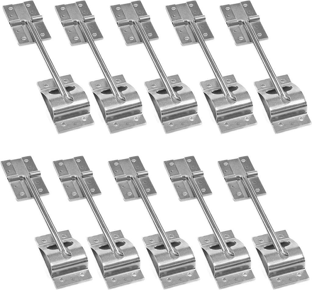 10 Metal T-Style Door Holder Entry Door Catches 6 Inch Long Zinc Plated Steel Pack of 2 E957031