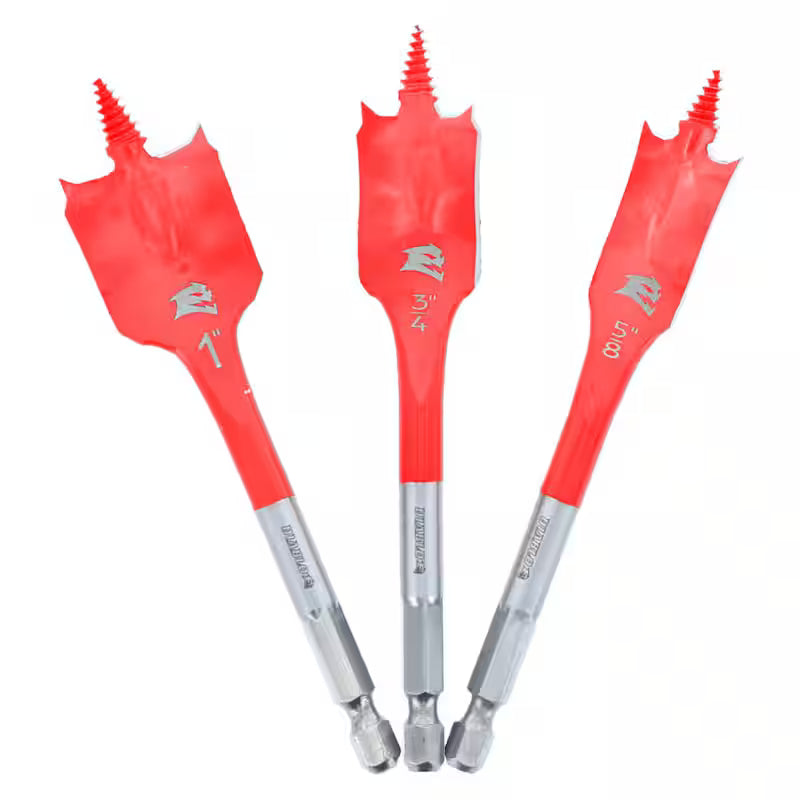 High Carbon Steel Stubby Spade Bit Set 3-Piece M29880