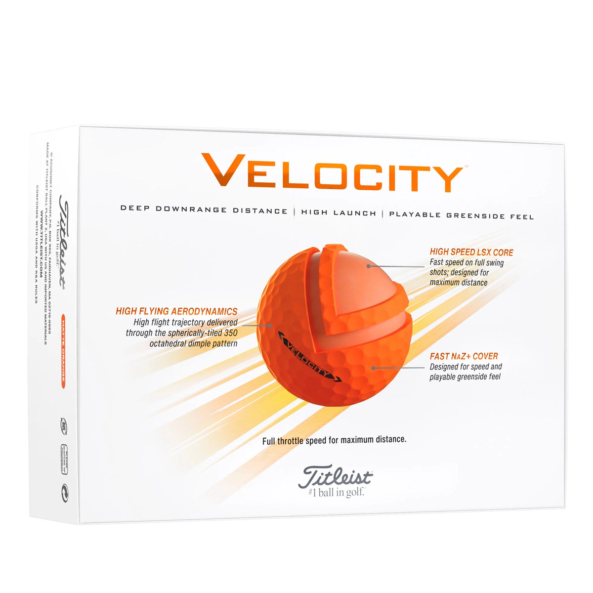 2022 Velocity Golf Balls, 12 Pack, White Z102559