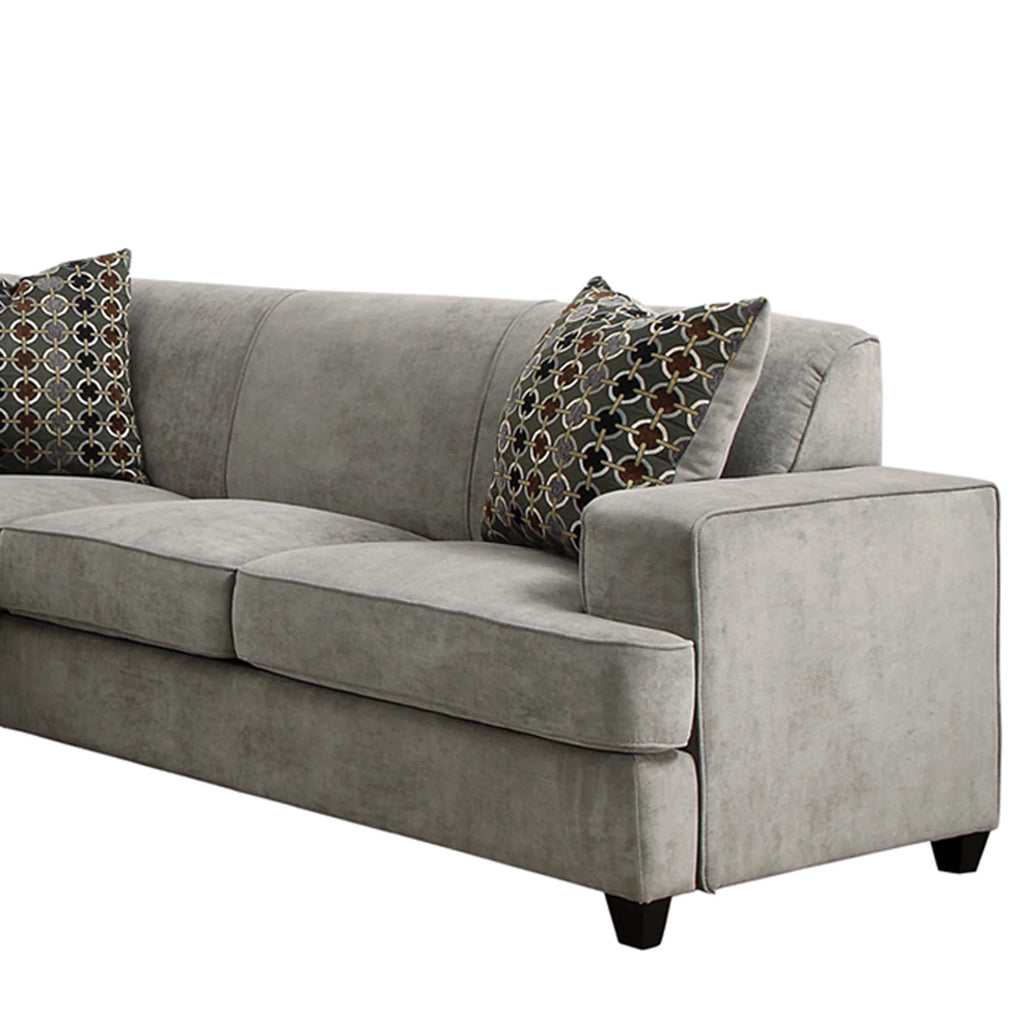 Gray Fabric Upholstered Queen Sleeper Sectional Wooden Sofa W281540