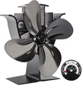 Silver Pack of 2 Aluminium Stove Fan with Magnetic Thermometer J28856