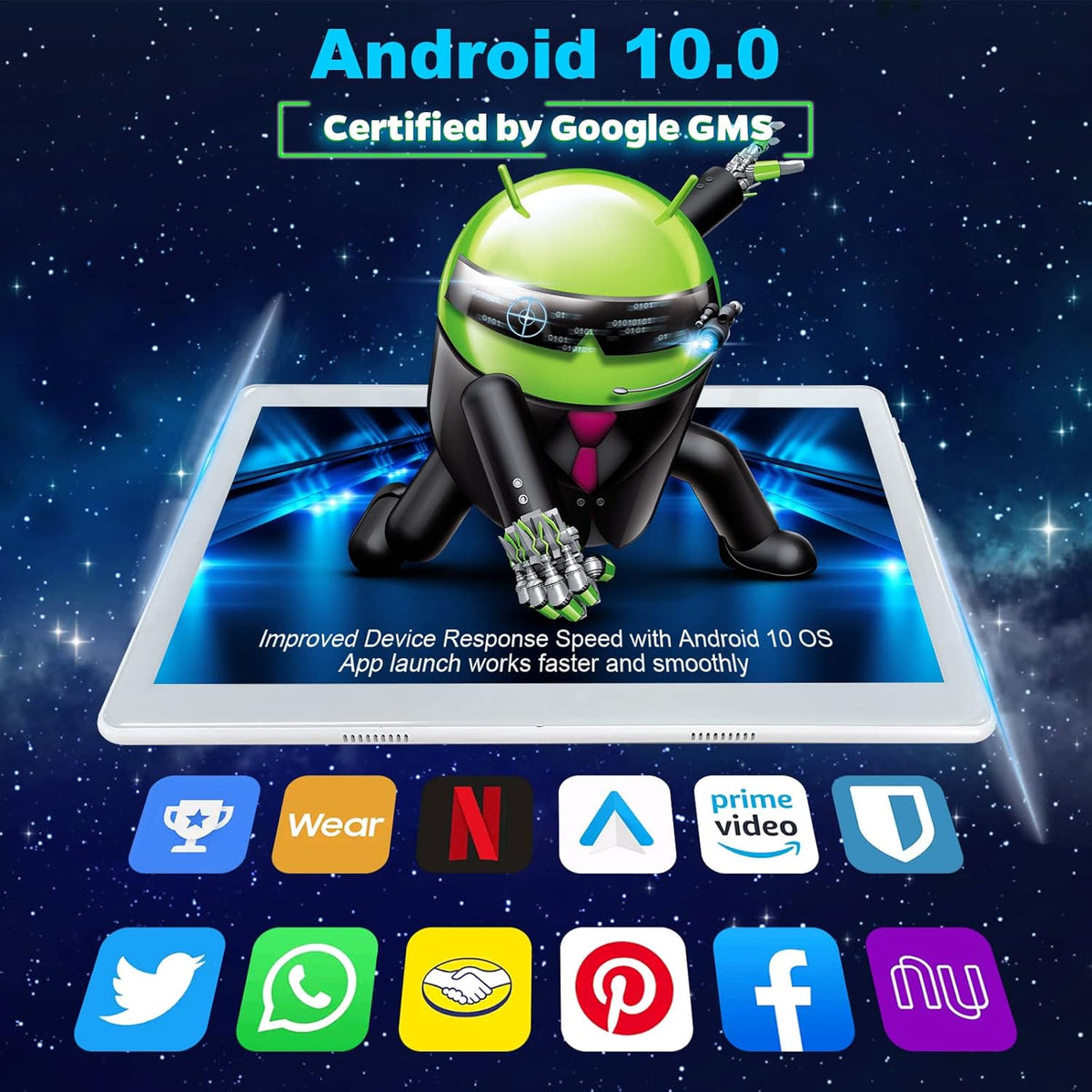 10.1 Inch Android Tablet with Dual SIM Card Slot 2GB+32GB M18976