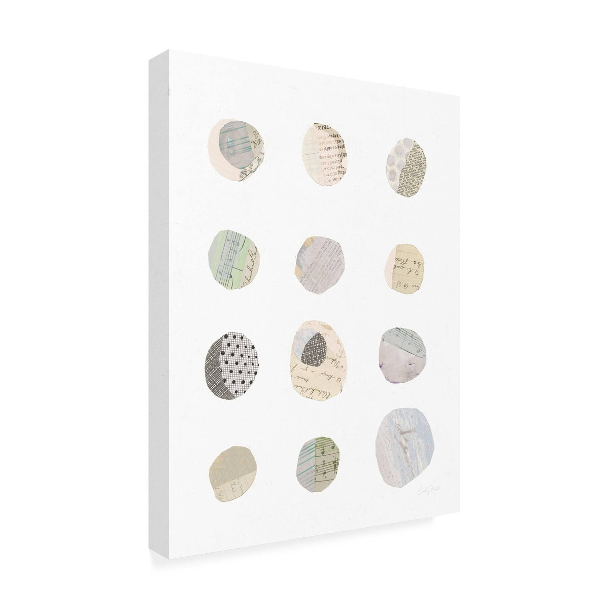 Geometric Collage II on White Neutral Canvas Art M51376
