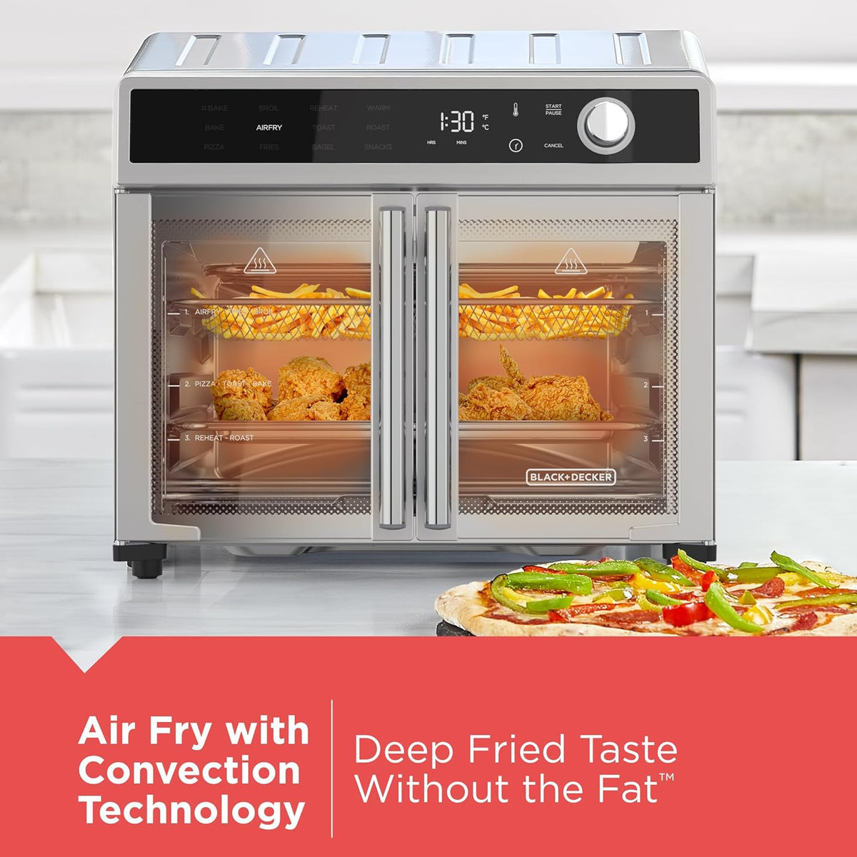 French Door Air Fryer Oven with Convection Technology E3153