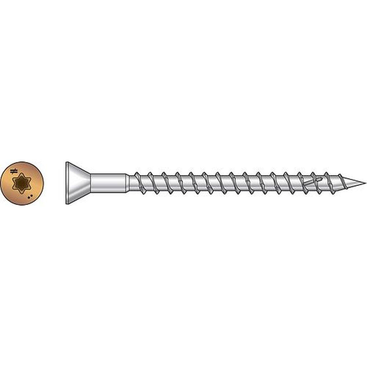 #8 x 2-1/2 x 22 305SS Star Tan Trim Head Screw V910