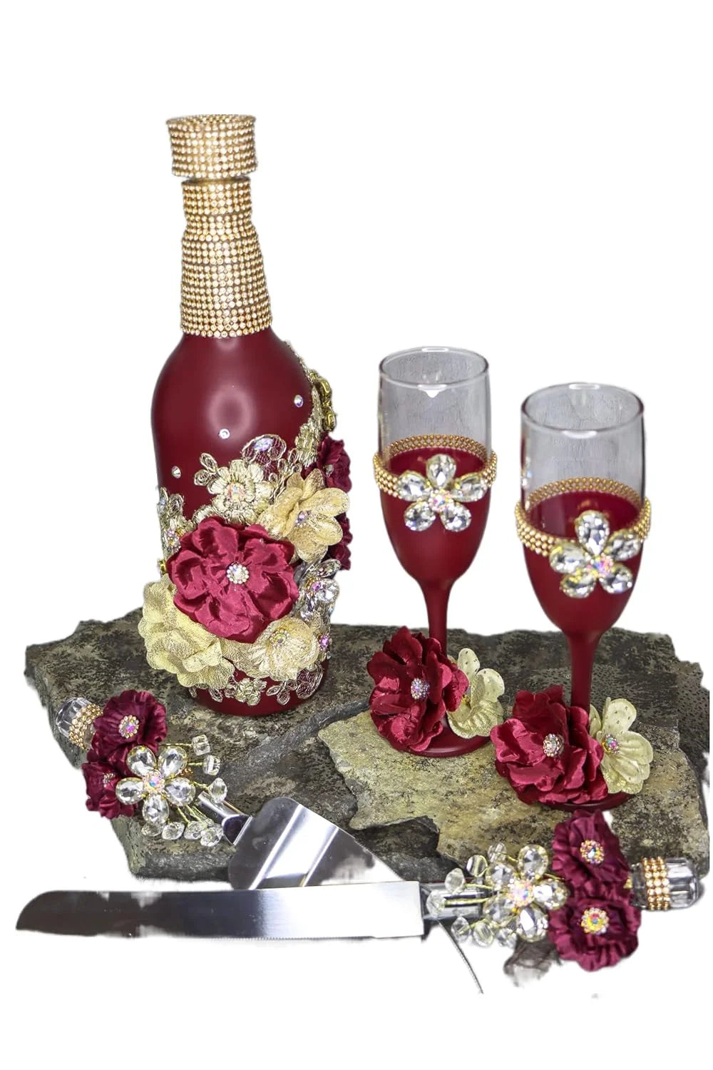 Champagne Glasses Set Ivory Silver A893841