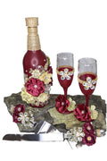 Champagne Glasses Set Ivory Silver A893841