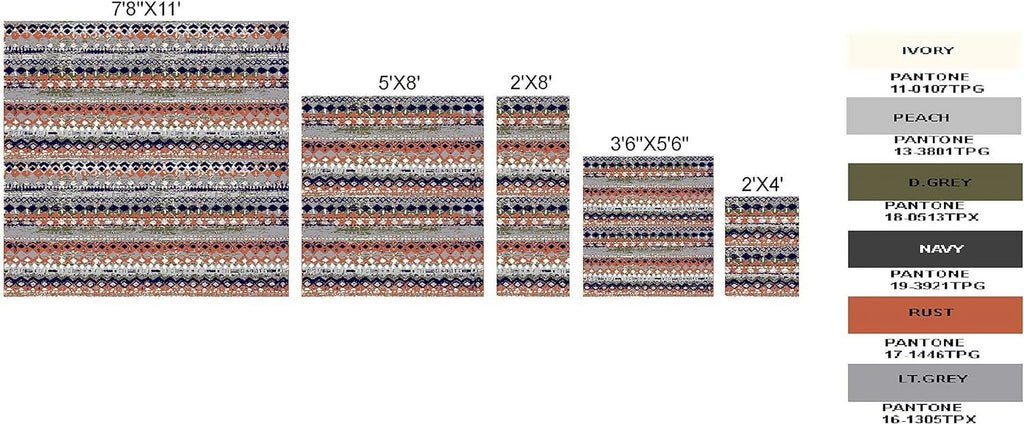 Light Grey Geometric Pattern Runner Rug B67223