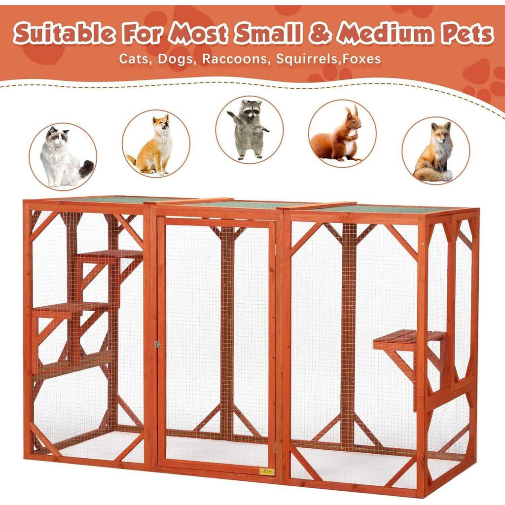 Wooden Weatherproof Outdoor Cat Enclosure X712