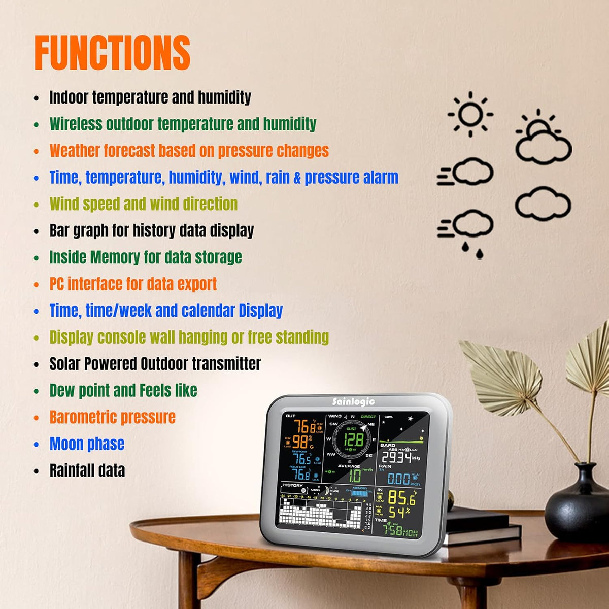 Wireless Weather Station with Outdoor Sensor O418395
