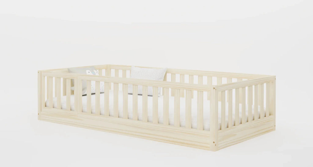 Hardwood Toddler Floor Bed with Gate D741149