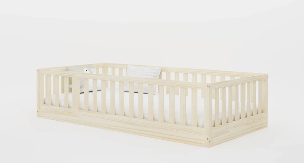 Hardwood Toddler Floor Bed with Gate D741149