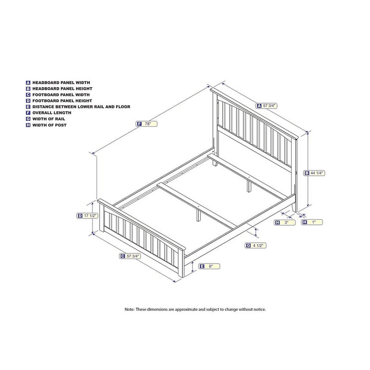 Solid Wood Full Spindle Bed with Headboard F345782