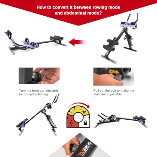 Foldable Rowing Machine with LED Monitor U49342