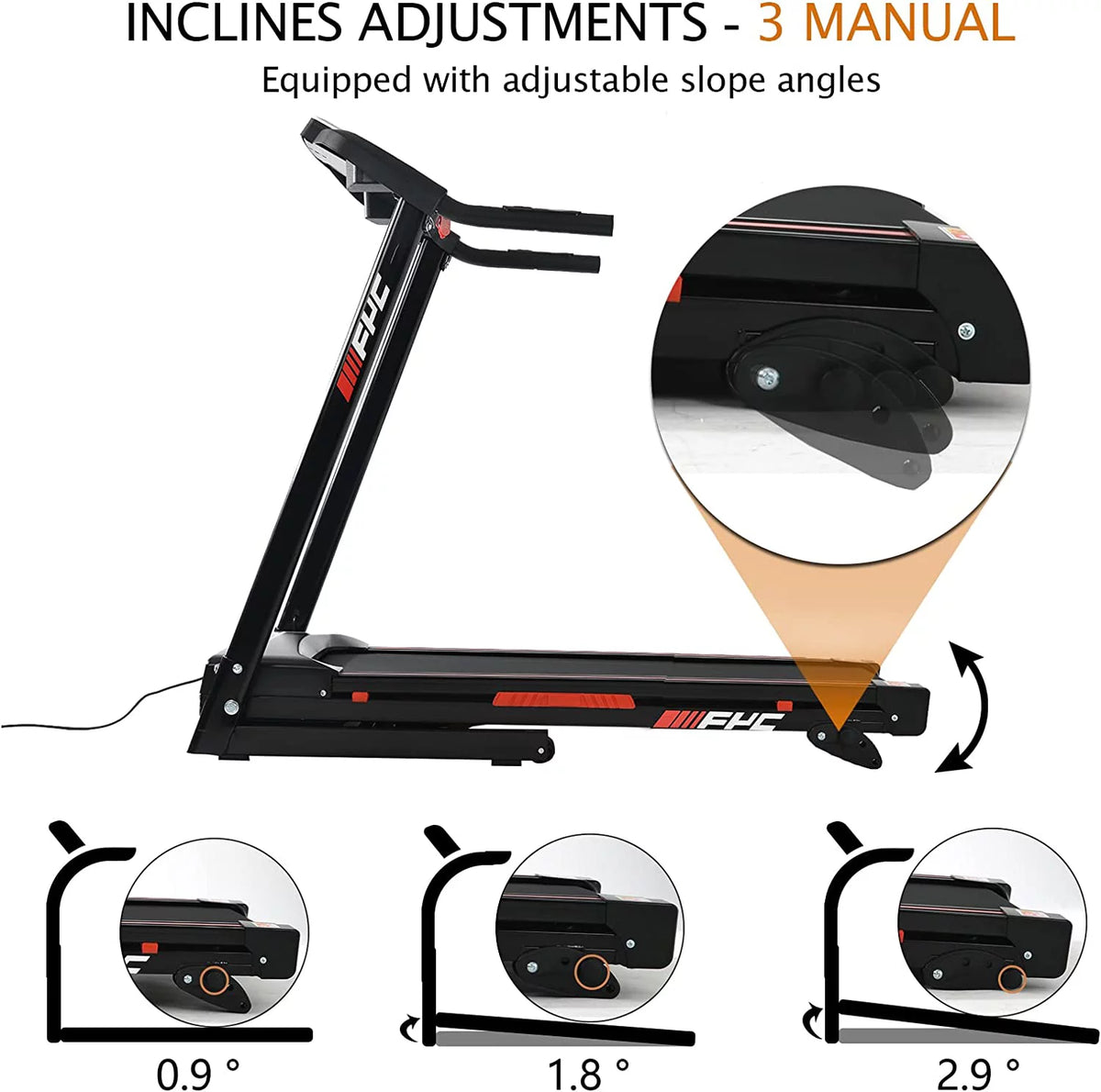 3.5HP Folding Treadmill with Incline W3845