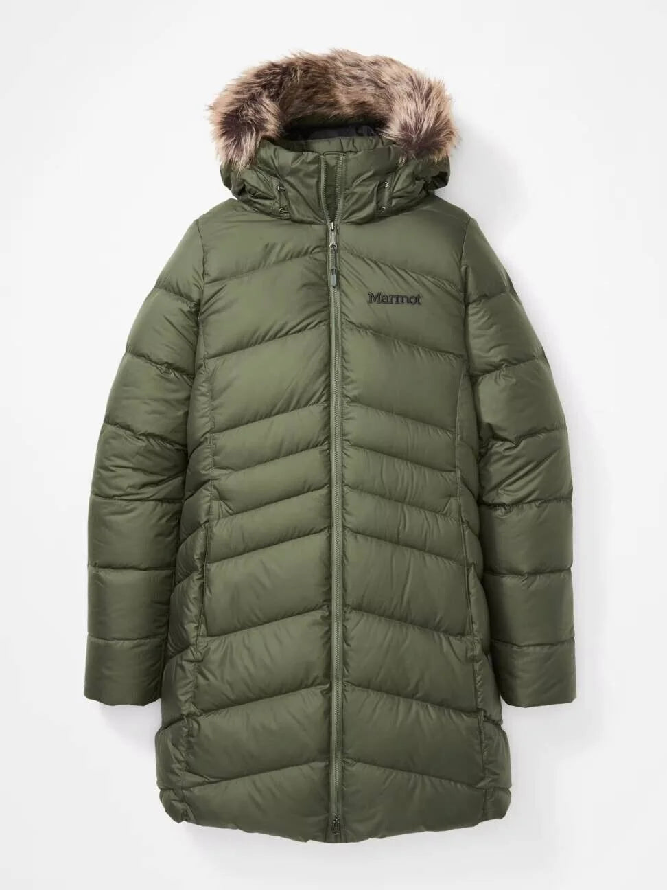 Women's Montreal Hooded Faux-Fur-Trim Coat XS Nori Green Y656112