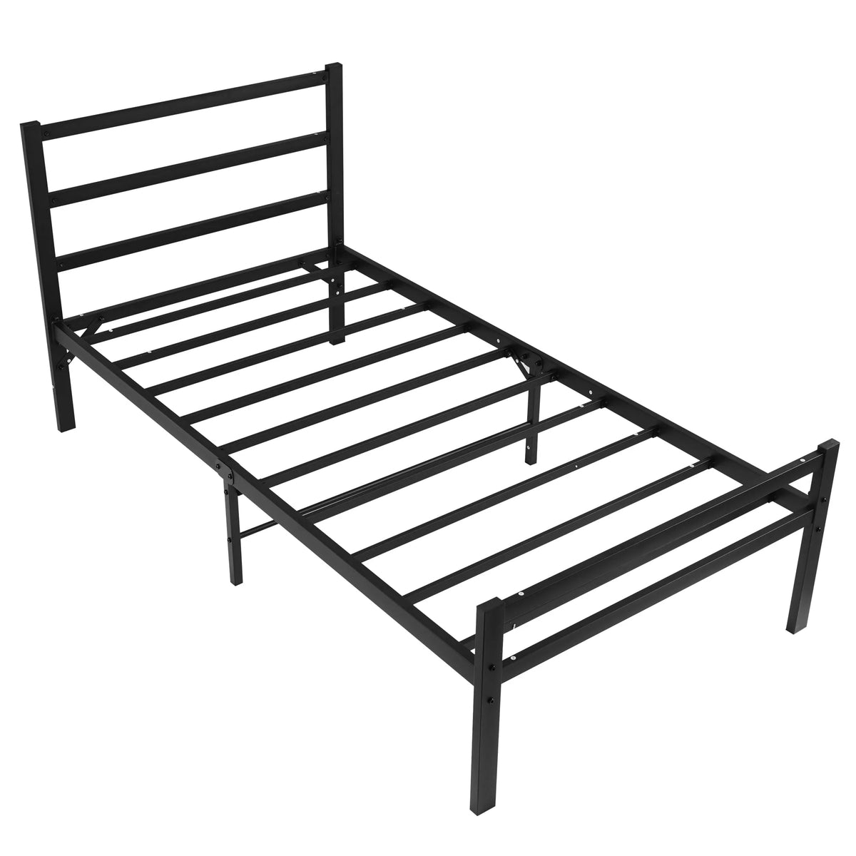 Twin Metal Platform Bed Frame with Headboard D633