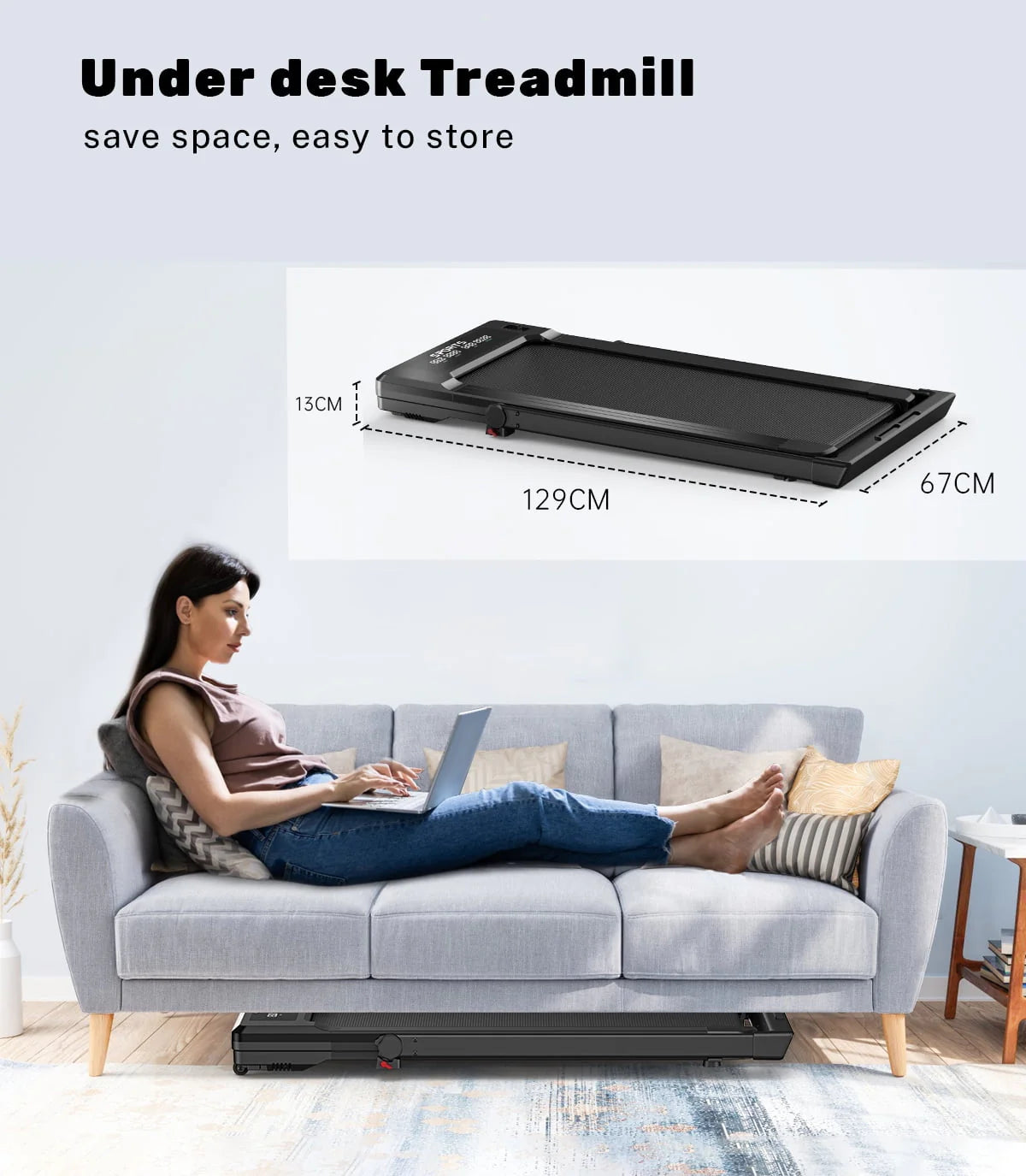 Folding Treadmill 265 lbs Capacity Black U507219