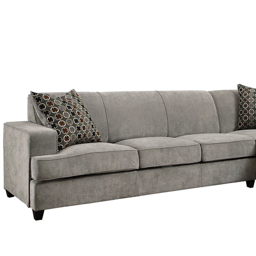 Gray Fabric Upholstered Queen Sleeper Sectional Wooden Sofa W281540
