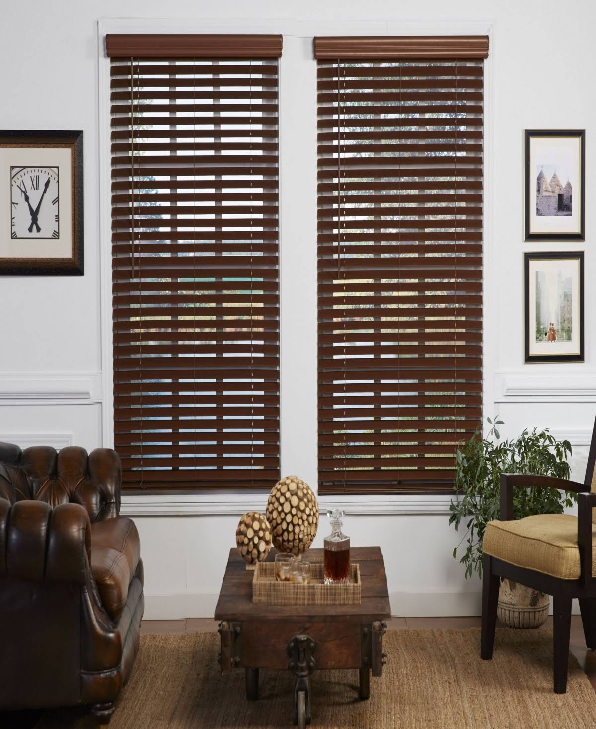 Cordless Faux Wood Venetian Blind J2291