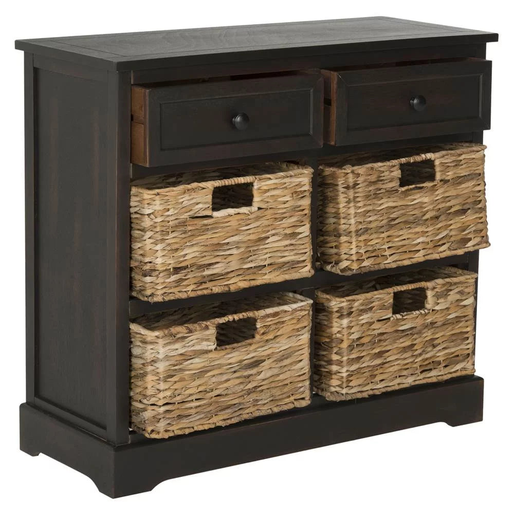 2-Drawer Storage Unit with 4 Wicker Baskets Z1388