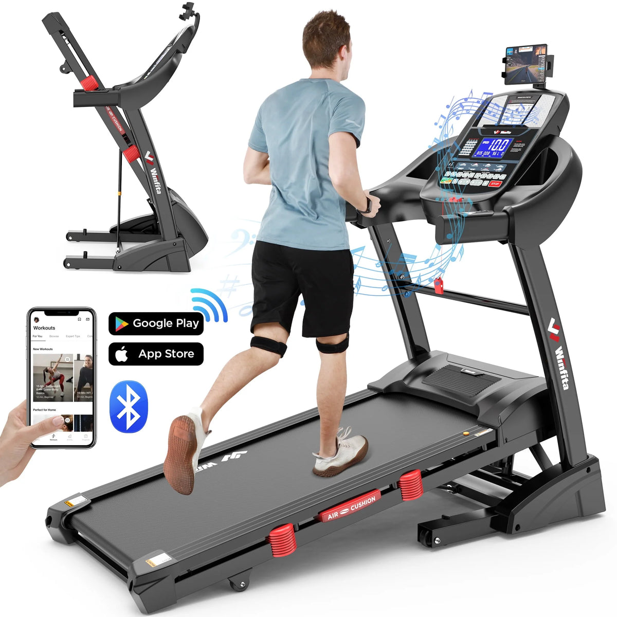4.5HP Folding Treadmill with 15% Auto Incline F698