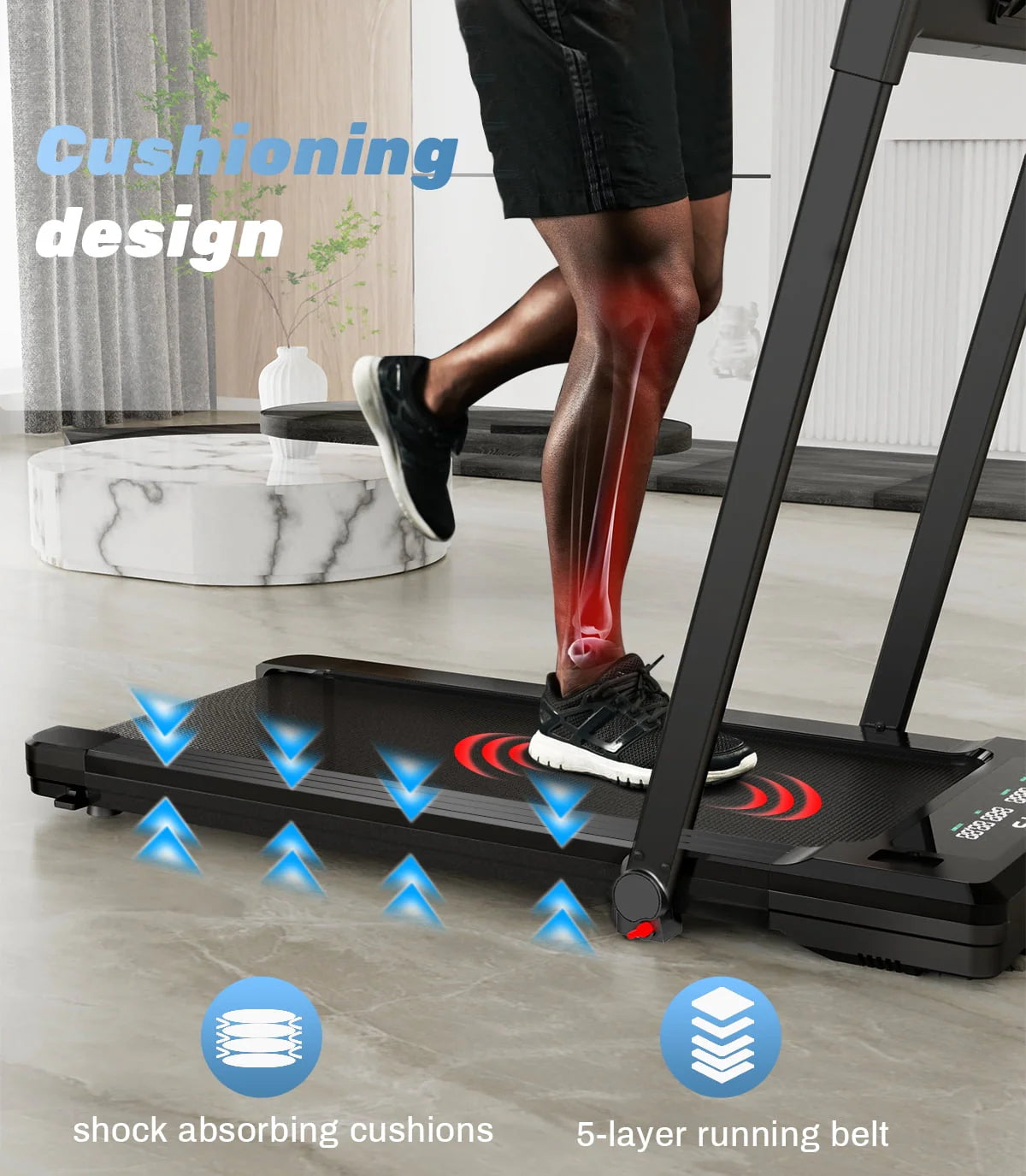 Folding Treadmill 265 lbs Capacity Black U507219