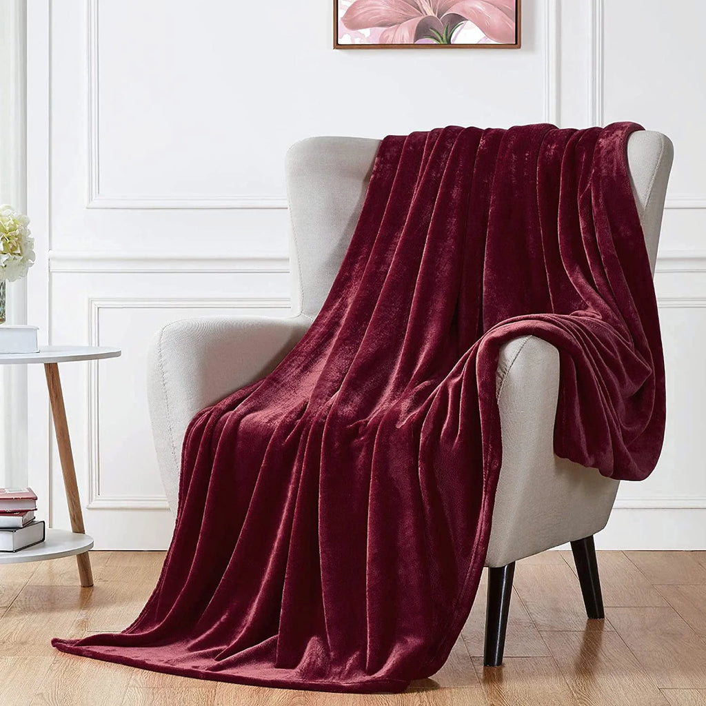 Ultra Soft Microplush Fleece Throw Blanket, 50 x 60, Orange, Machine Washable R482