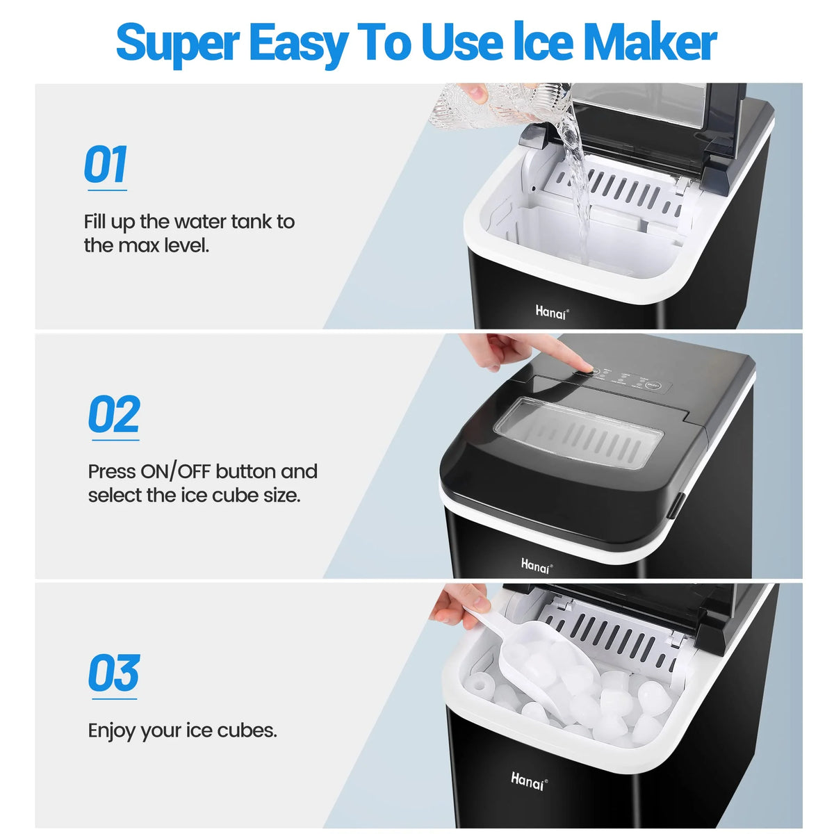Countertop Portable Ice Maker with Ice Scoop and Basket T698654