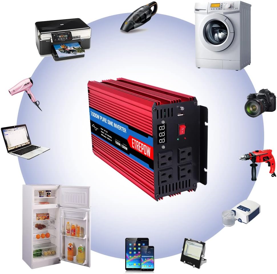 3000 Watt Pure Sine Wave Power Inverter 12V DC to 110V AC V691061