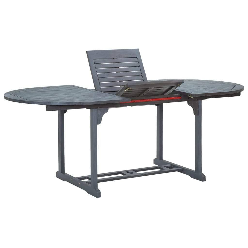 Gray Solid Acacia Wood Garden Table D646836