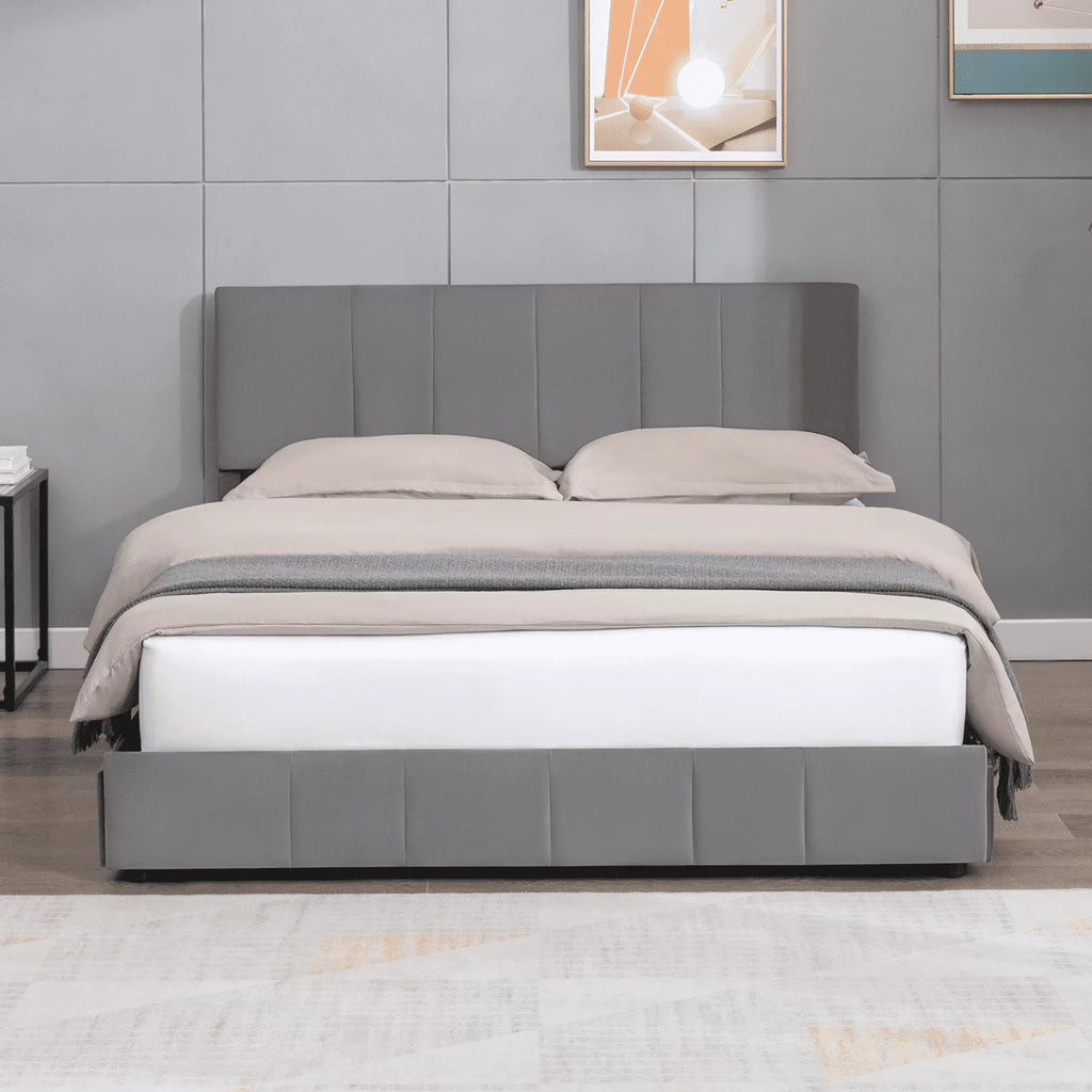 Full Size Platform Bed Frame with 4 Storage Drawers and Headboard X29991