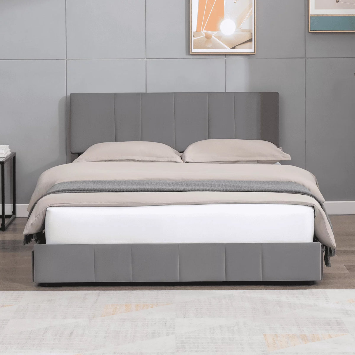 Full Size Platform Bed Frame with 4 Storage Drawers and Headboard X29991