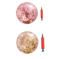 2pcs Glitter Sequin Beach Balls Inflatable PVC Ball Toys with Pumps Q4522