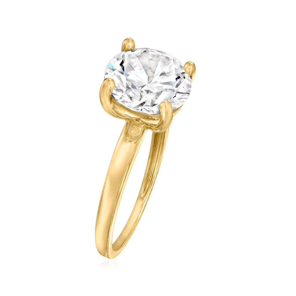14kt Yellow Gold CZ Solitaire Ring S6914