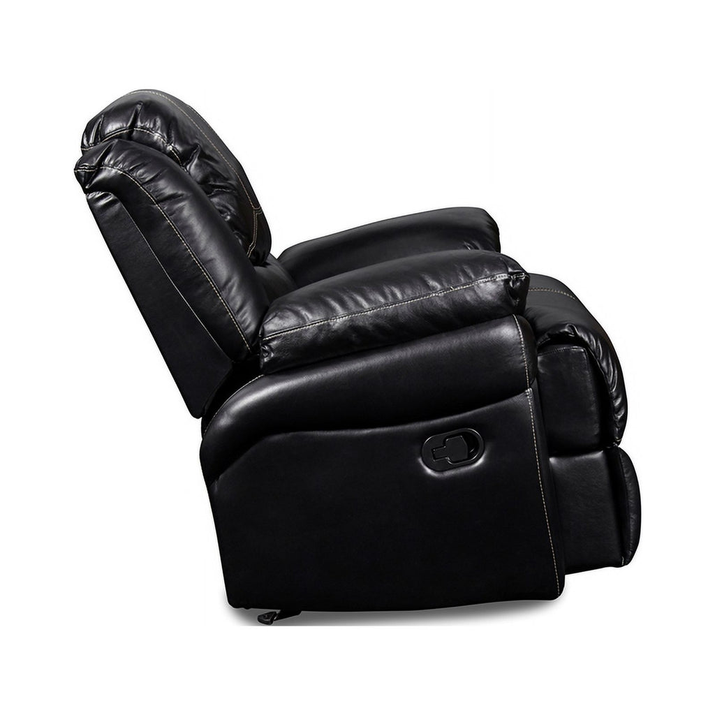 Black Upholstered Fabric Glider Recliner A37206