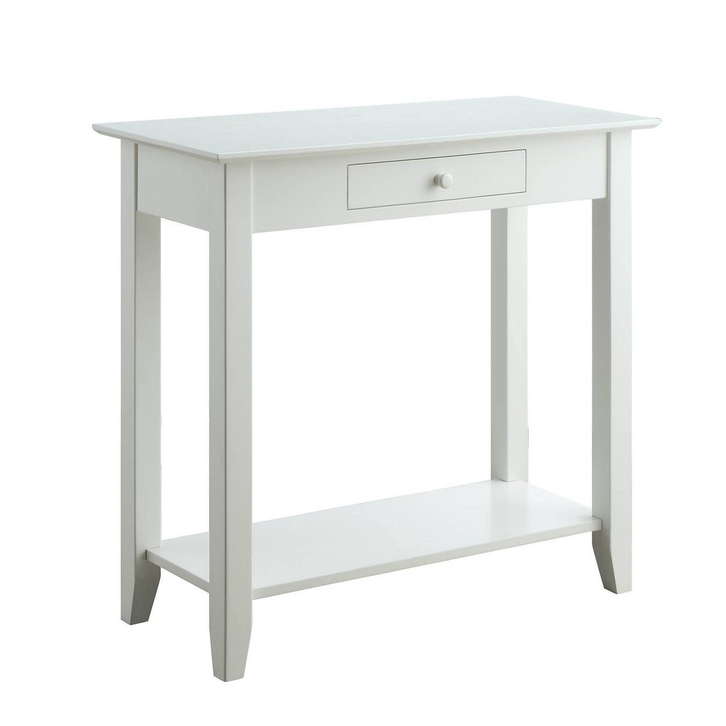 White Hall Table with Drawer/Shelf X823299