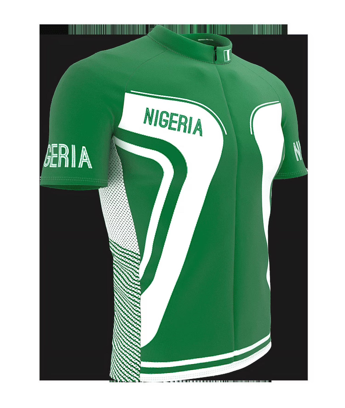 Nigeria Full Zipper Bike Short Sleeve Cycling Jersey for Men - Size XS D599
