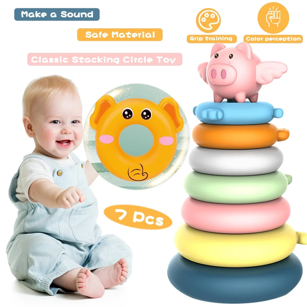 7 Pcs Stacking Rings Toys X8514