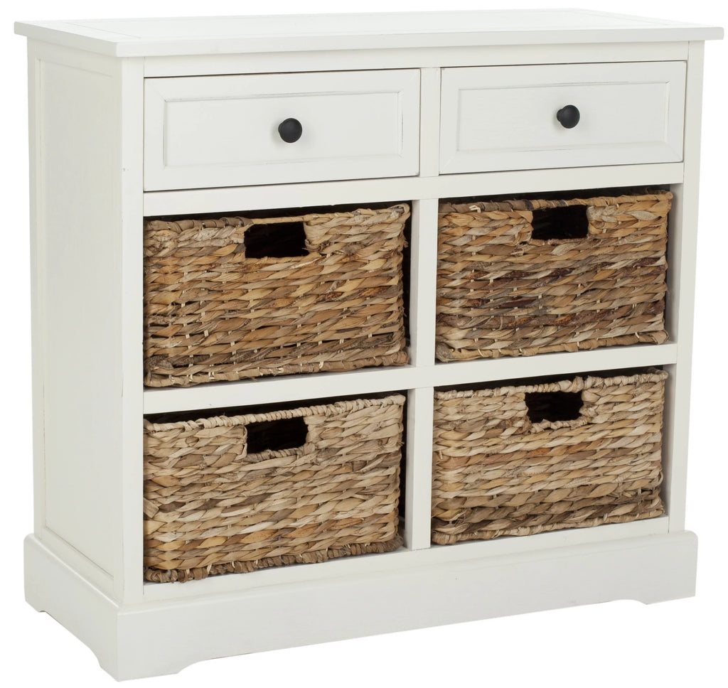 2-Drawer Storage Unit with 4 Wicker Baskets Z1388