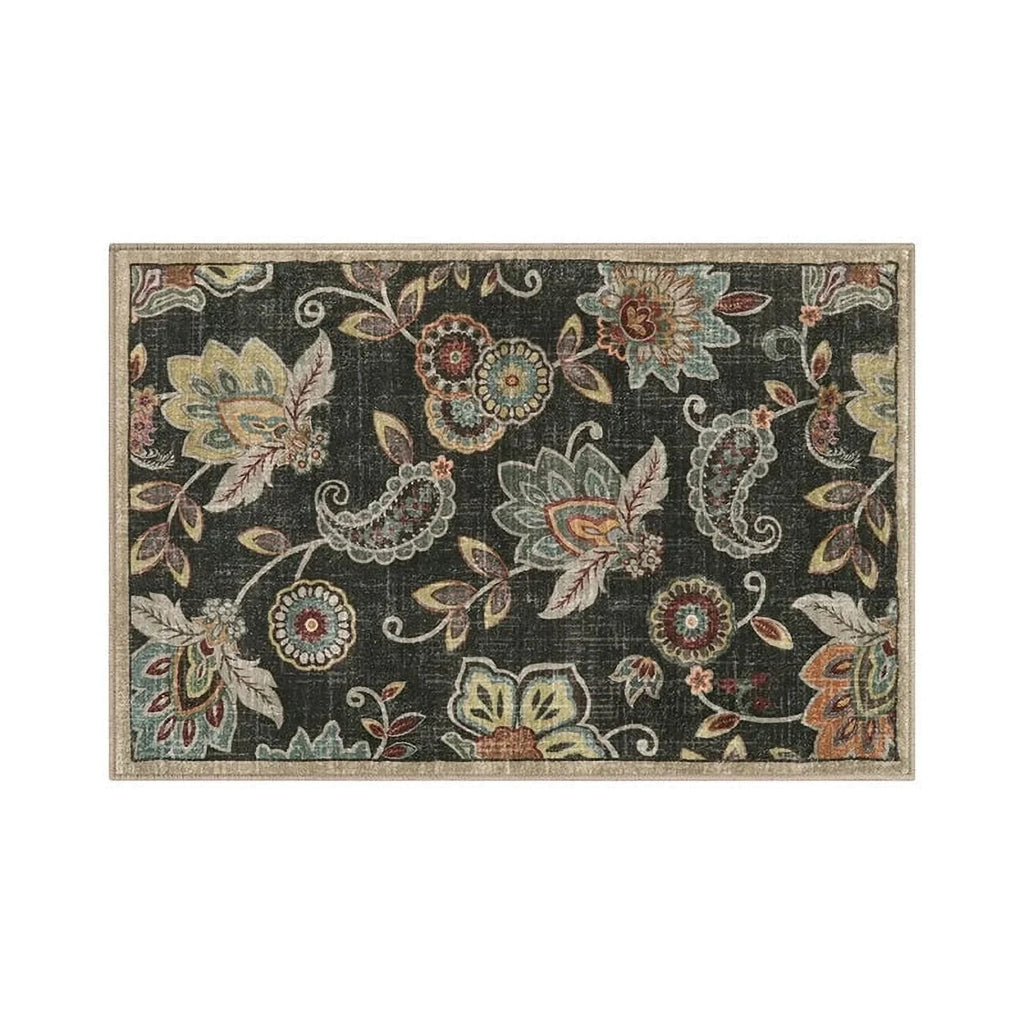 Vintage Flower Area Rug Machine Washable I657757