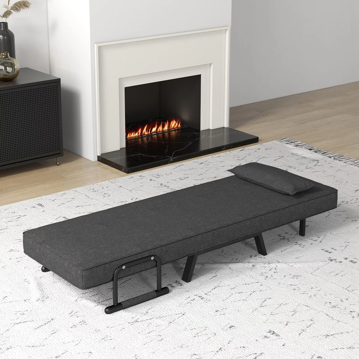 Gray Convertible Sleeper Bed Armchair U65293